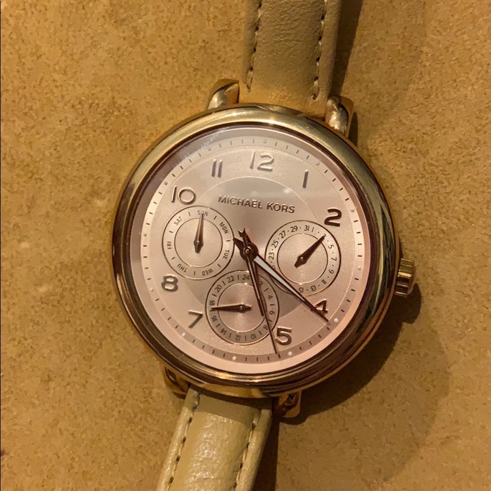 Rose Gold Leather Wrap Watch